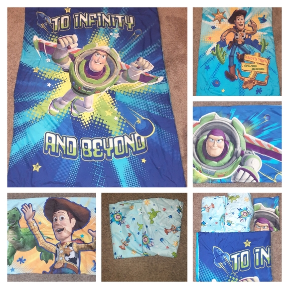 Toy Story Toddler Bedding Comforter Sheet Set Buzz Lightyear Woody Reversible